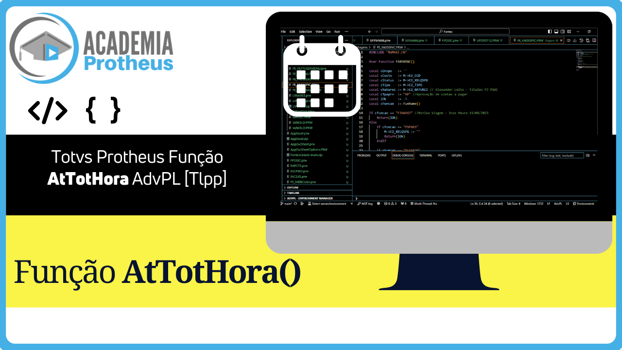 Totvs Protheus Função AtTotHora AdvPL [Tlpp]