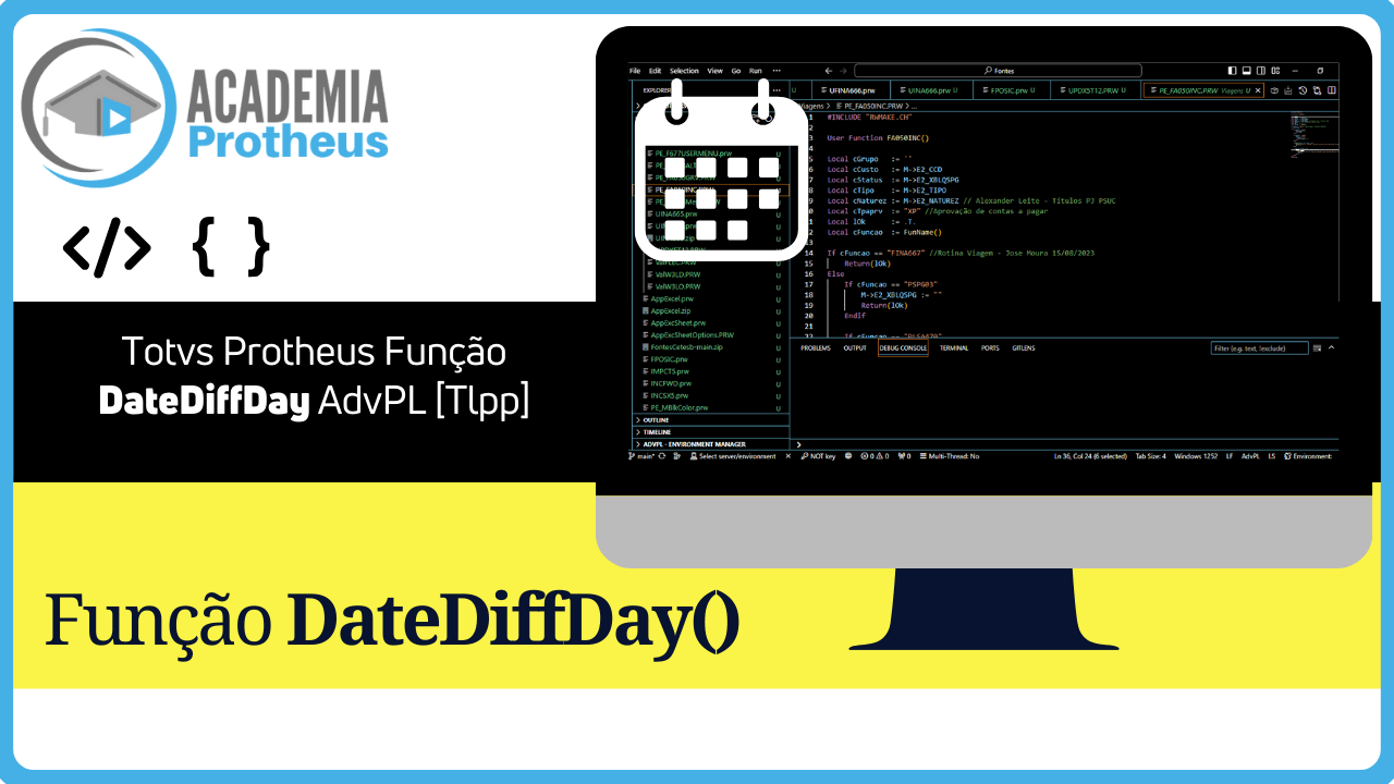 Totvs Protheus Função DateDiffDay AdvPL [Tlpp]